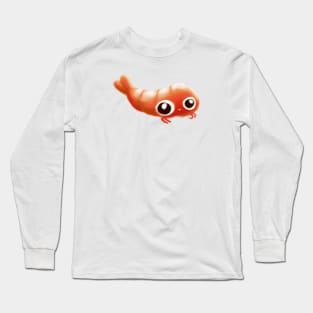 Cute Shrimp Drawing Long Sleeve T-Shirt